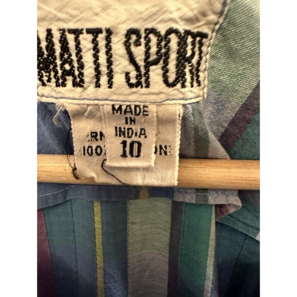 Vintage Matti Sport Pastel Plaid Cottage core PinTuck Midi 100% Cotton Dress‎ 10 - Picture 4 of 12